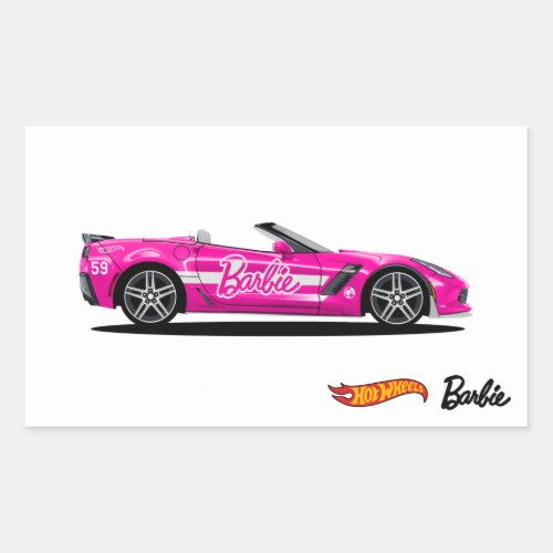 The Pink Corvette Rectangular Sticker