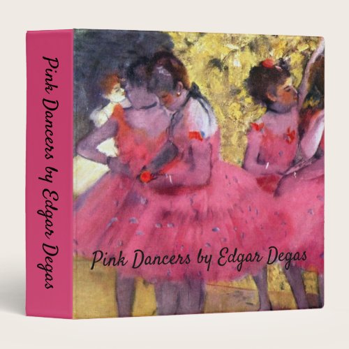The Pink Dancers, Before the Ballet by Edgar Degas 3 Ring Binder