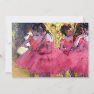 The Pink Dancers, Before the Ballet by Edgar Degas Invitation