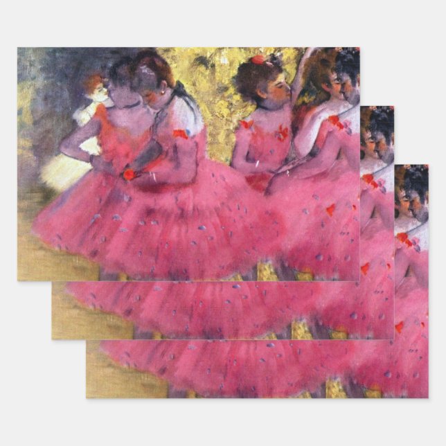 The Pink Dancers, Before the Ballet by Edgar Degas Wrapping Paper Sheets (Set)