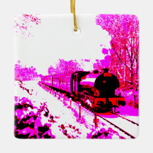 The Pink Express  Ceramic Ornament