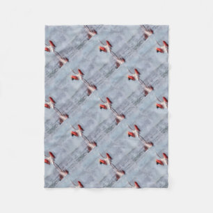 The Pink Flamingo in Watercolor Fleece Blanket