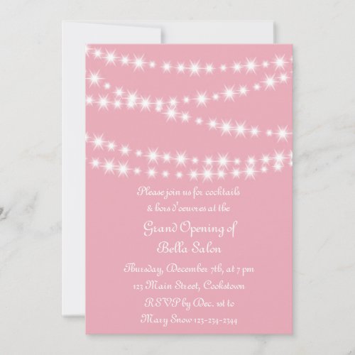 The Pink Grand Opening Twinkle Lights Invitation