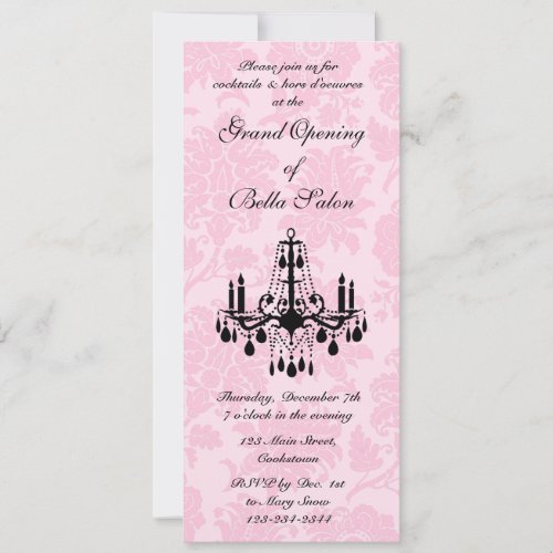 The Pink Grand Opening Victorian Damask Invitation