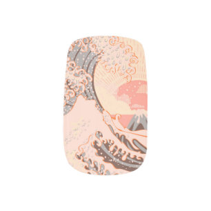 The pink great wave off kanagawa minx nail art
