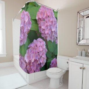 The pink Hortensia hydrangea bush Shower Curtain