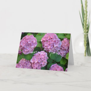 The pink Hortensia hydrangea flowers Thank You Card