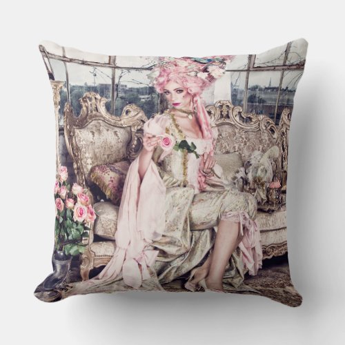 The Pink Lady Virginia Rose Collection  Throw Pillow