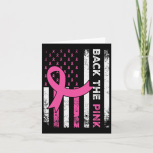 The Pink Ribbon American Flag Breast Cancer Awaren Card