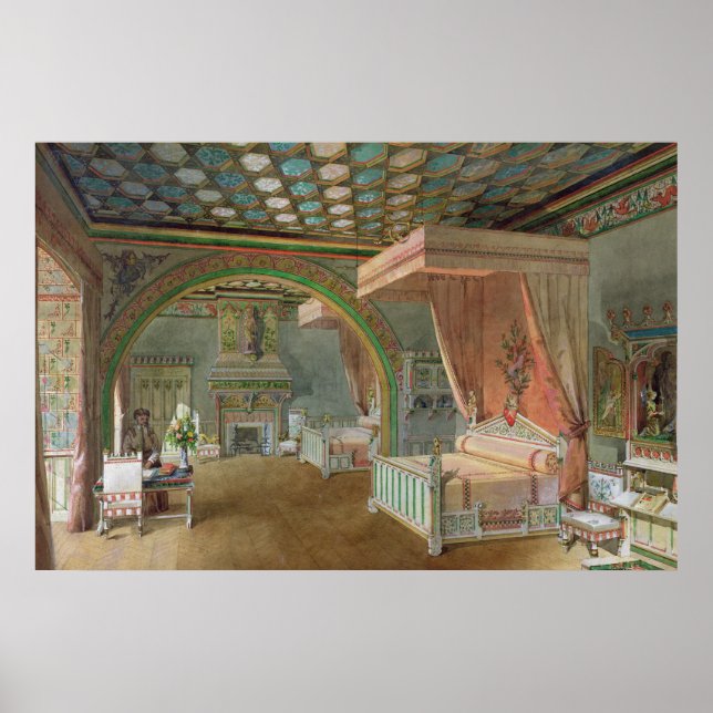 The Pink Room in the Chateau de Roquetaillade Poster (Front)