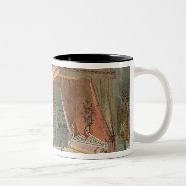 The Pink Room in the Chateau de Roquetaillade Two-Tone Coffee Mug (Right)