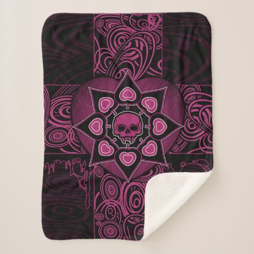 The Pink Skull Sherpa Blanket