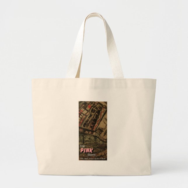 the pink storm large tote bag (Front)