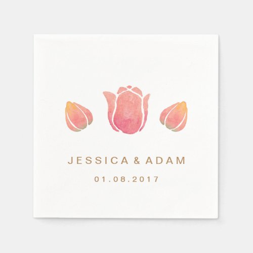 The Pink Tulip Wedding Paper Napkin