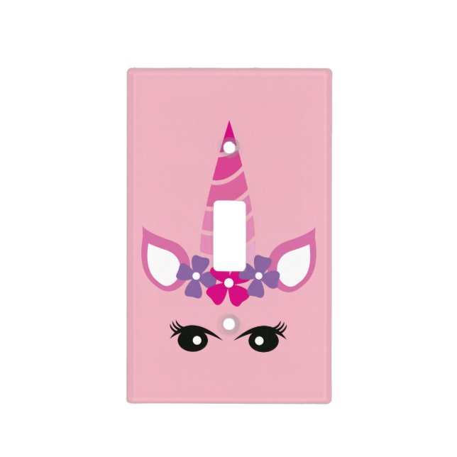 The Pink Unicorn Light Switch Cover (Front)