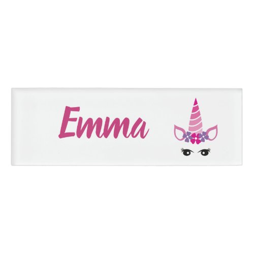 The Pink Unicorn Name Tag