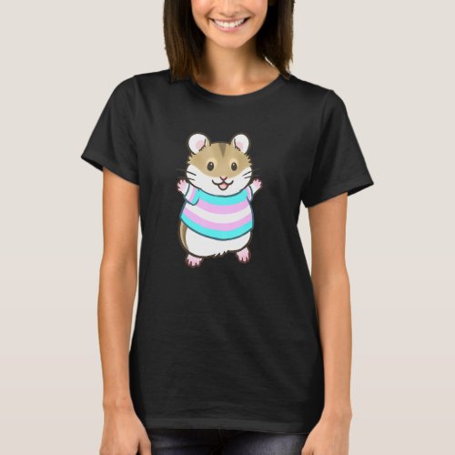 The Pipsqueakery Trans Pride Flag Hamster T_Shirt