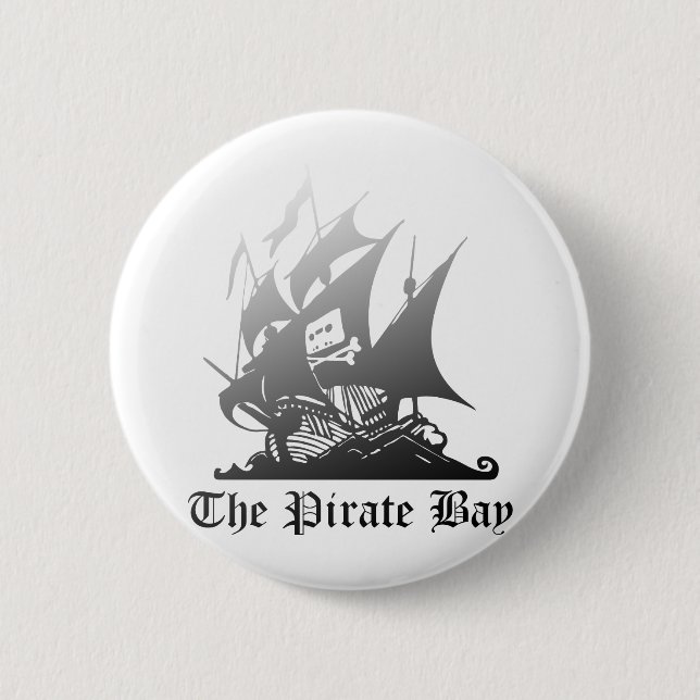 The Pirate Bay Grey To Black Button (Front)