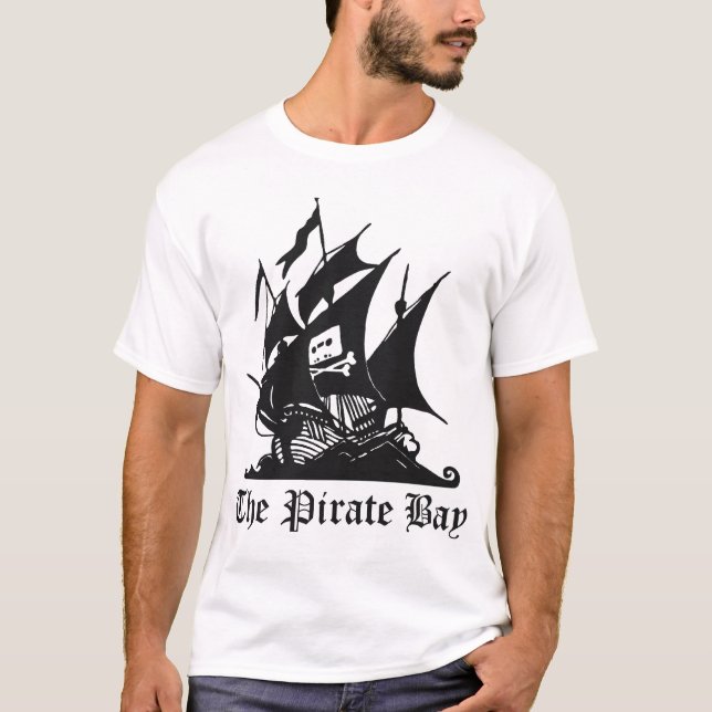 The pirate bay logo with logo on back T-Shirt (Front)