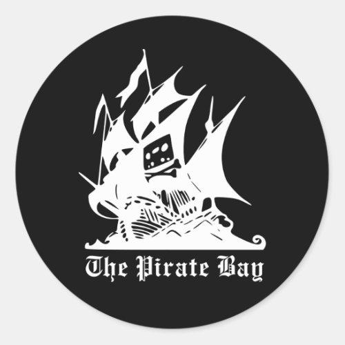 the pirate bay pirate ship logo classic round sticker