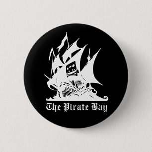 the pirate bay pirate ship logo pinback button