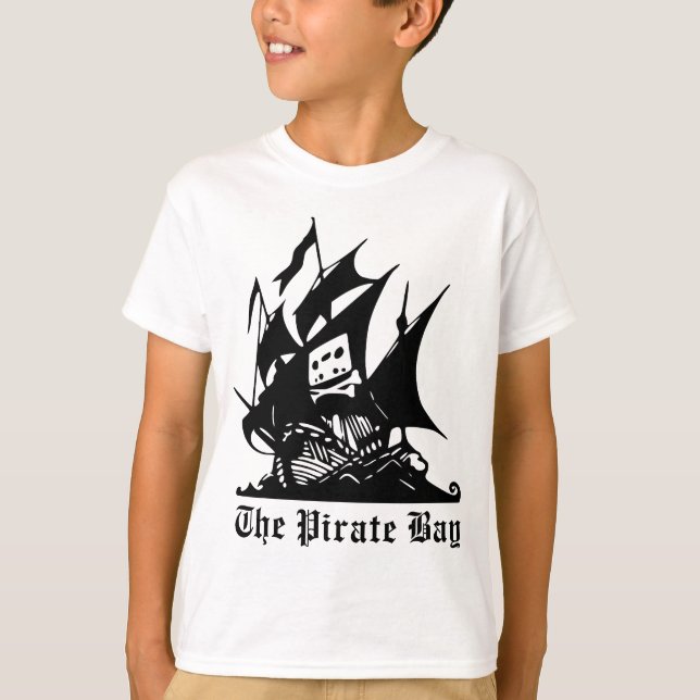 the pirate bay pirate ship logo T-Shirt (Front)