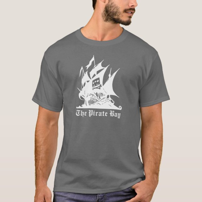 the pirate bay pirate ship logo T-Shirt (Front)
