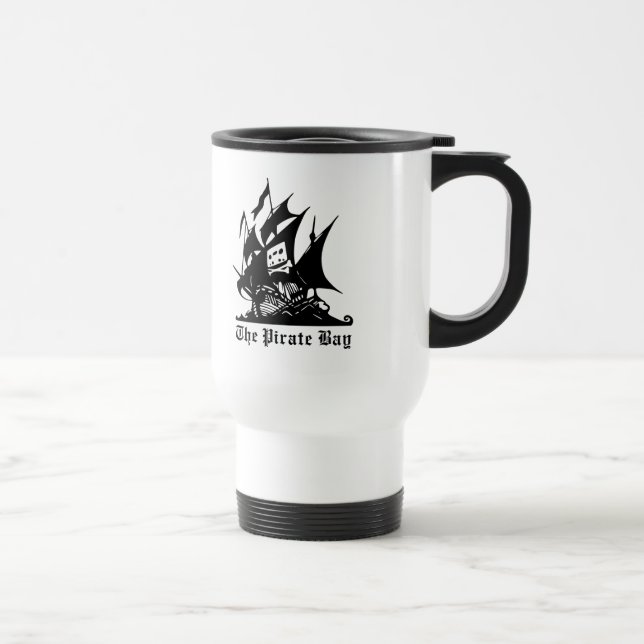 the pirate bay pirate ship logo travel mug (Right)