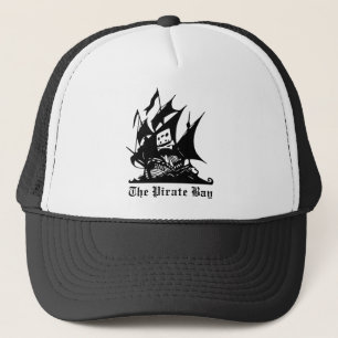 the pirate bay pirate ship logo trucker hat