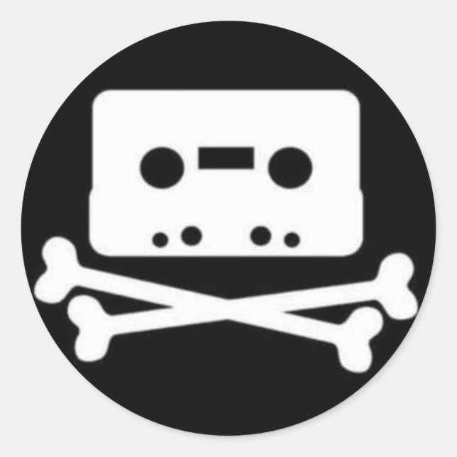 THE PIRATE BAY TAPE LOGO CLASSIC ROUND STICKER (Front)