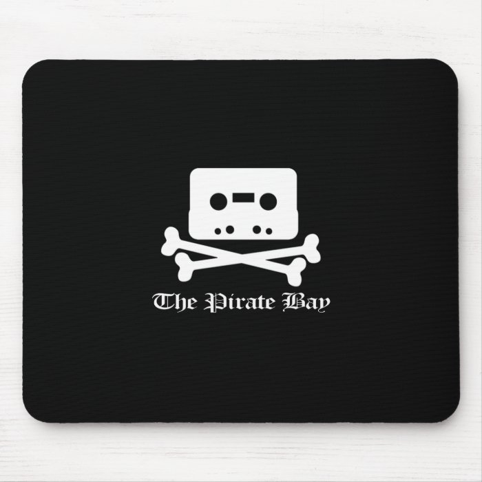 The Pirate Bay White Crossbone Logo Mouse Pads