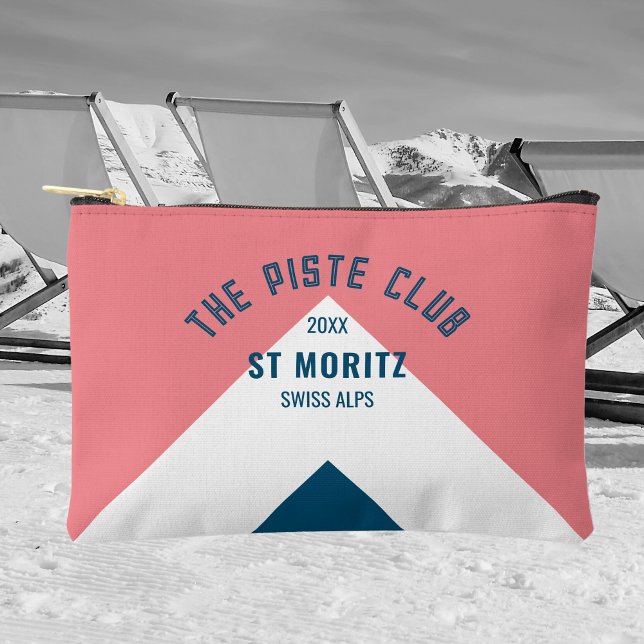 The Piste Club Pink Blue Peak Custom Winter Ski Accessory Pouch (Creator Uploaded)