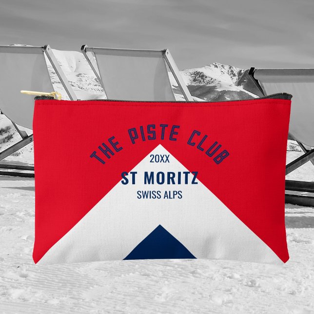 The Piste Club Red Navy Custom Winter Ski Accessory Pouch (Creator Uploaded)