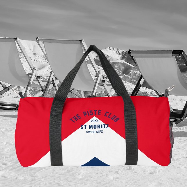 The Piste Club Red White Navy Peak Monogram Ski Duffle Bag (Creator Uploaded)