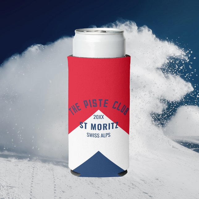 The Piste Club Red White Navy Peak Winter Ski Seltzer Can Cooler (Creator Uploaded)