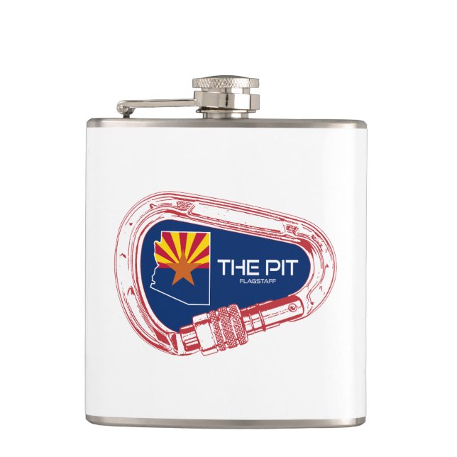 The Pit Flagstaff Arizona Climbing Carabiner Flask (Front)