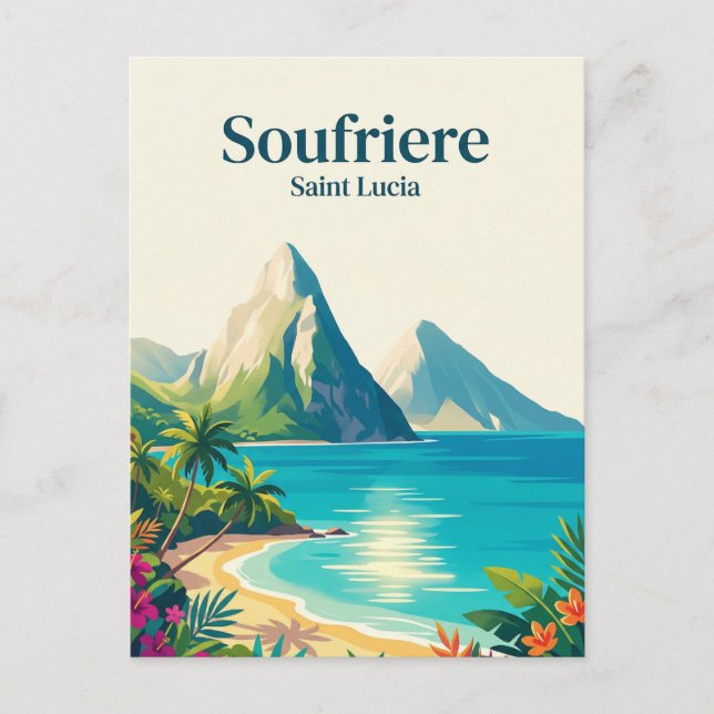 The Pitons Saint Lucia Postcard (Front)