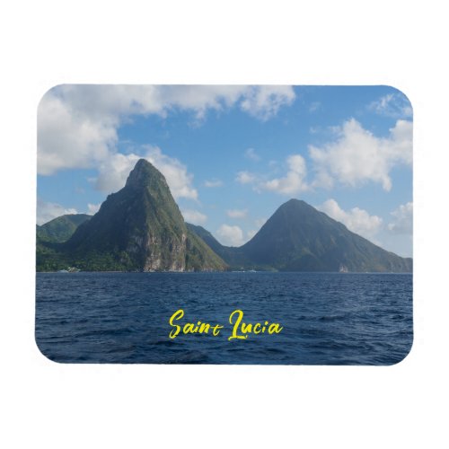 The Pitons Saint Lucia Travel Souvenir Magnet