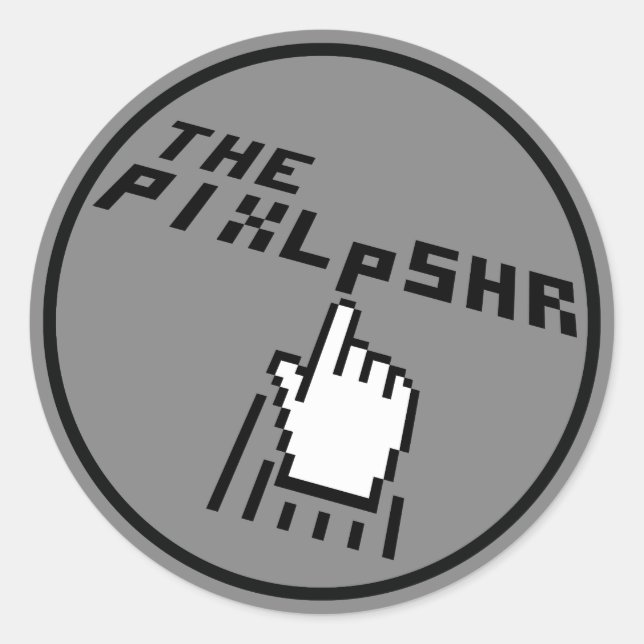 The PixlPshr Logo Classic Round Sticker (Front)