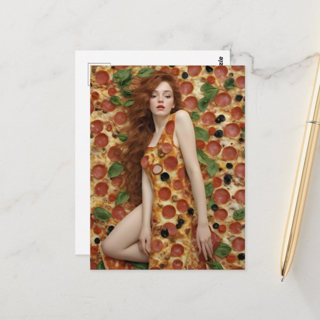 The Pizza Dress Postcard (Front/Back In Situ)