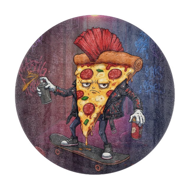 The Pizza Punk Cutting Board (Front)