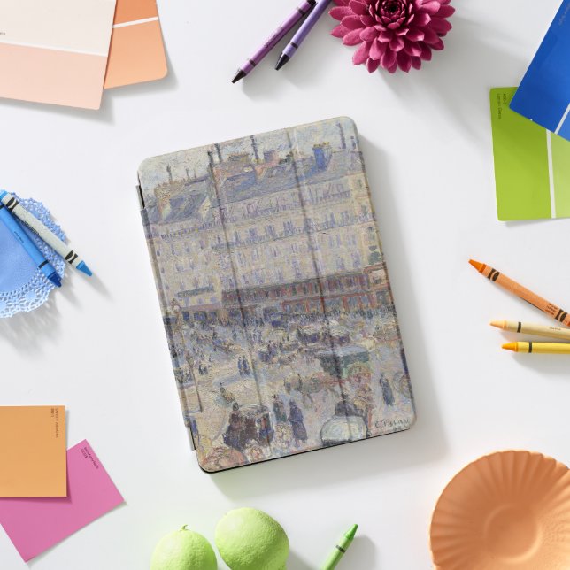 The Place du Havre, Paris by Pissarro iPad Pro Cover (Desk)