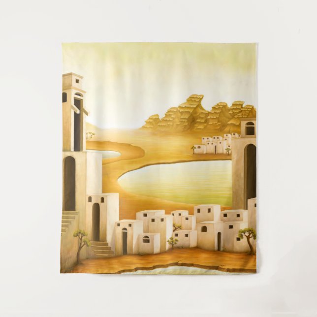 "The Place" - Middle East / Orient Desert Painting Tapestry (Front)