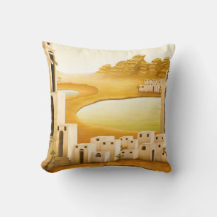 "The Place" - Middle East / Orient Desert Painting Throw Pillow