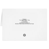 The Place Where He Sang, Frost's Place Card (Back Horizontal)