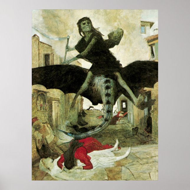 The Plague by Arnold Bocklin, Vintage Symbolism Poster (Front)