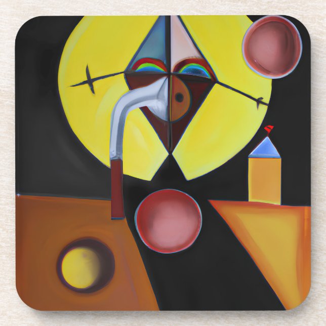 The Plague Doctor - Oil Painting Beverage Coaster (Front)