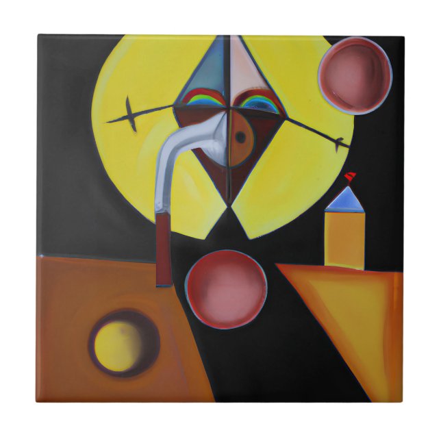 The Plague Doctor - Oil Painting Ceramic Tile (Front)