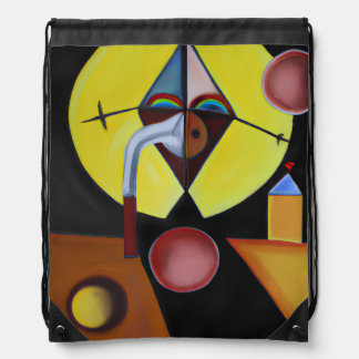 The Plague Doctor - Oil Painting Drawstring Bag
