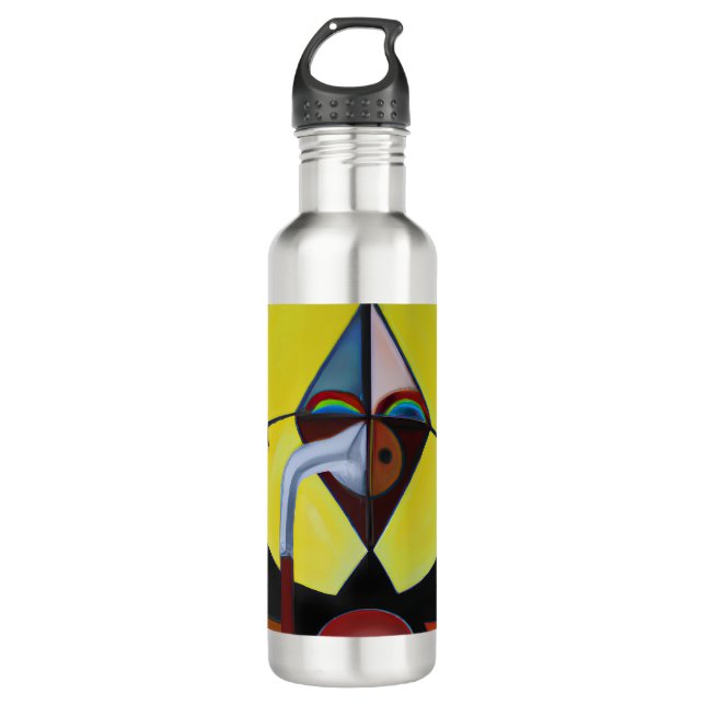 The Plague Doctor - Oil Painting Stainless Steel Water Bottle (Front)
